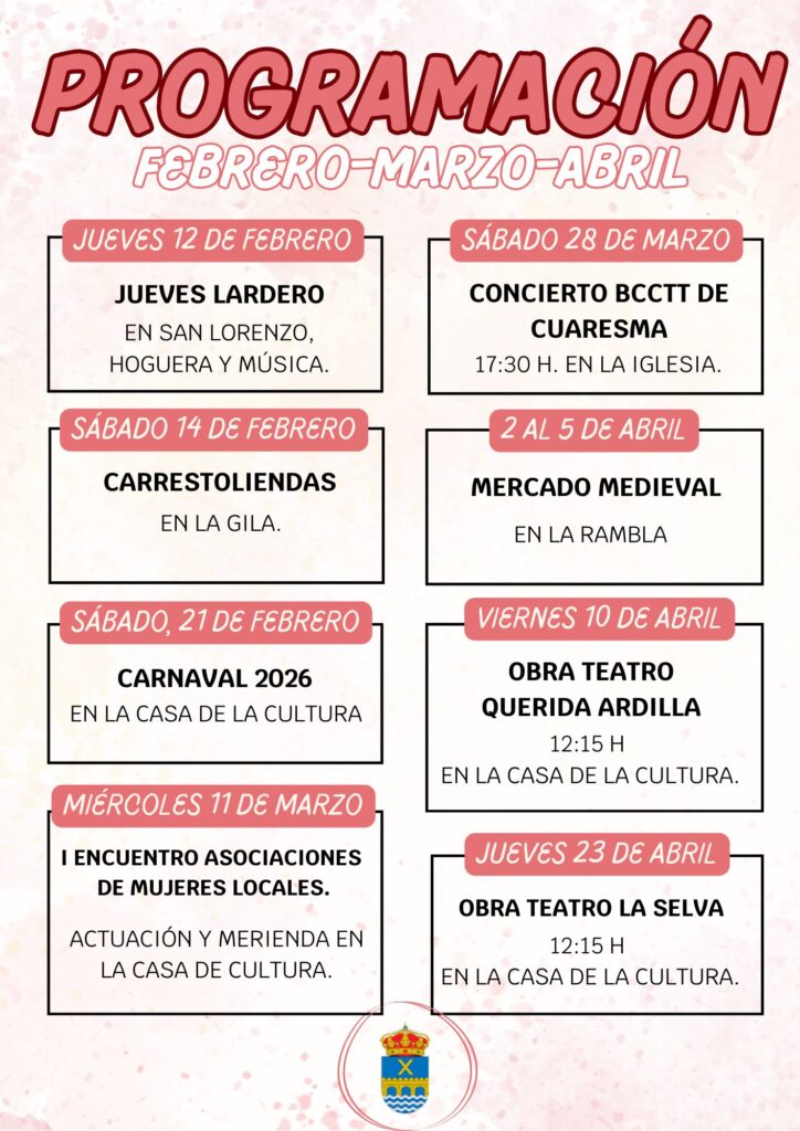 Agenda actividades Alcalá del Júcar para los próximos meses