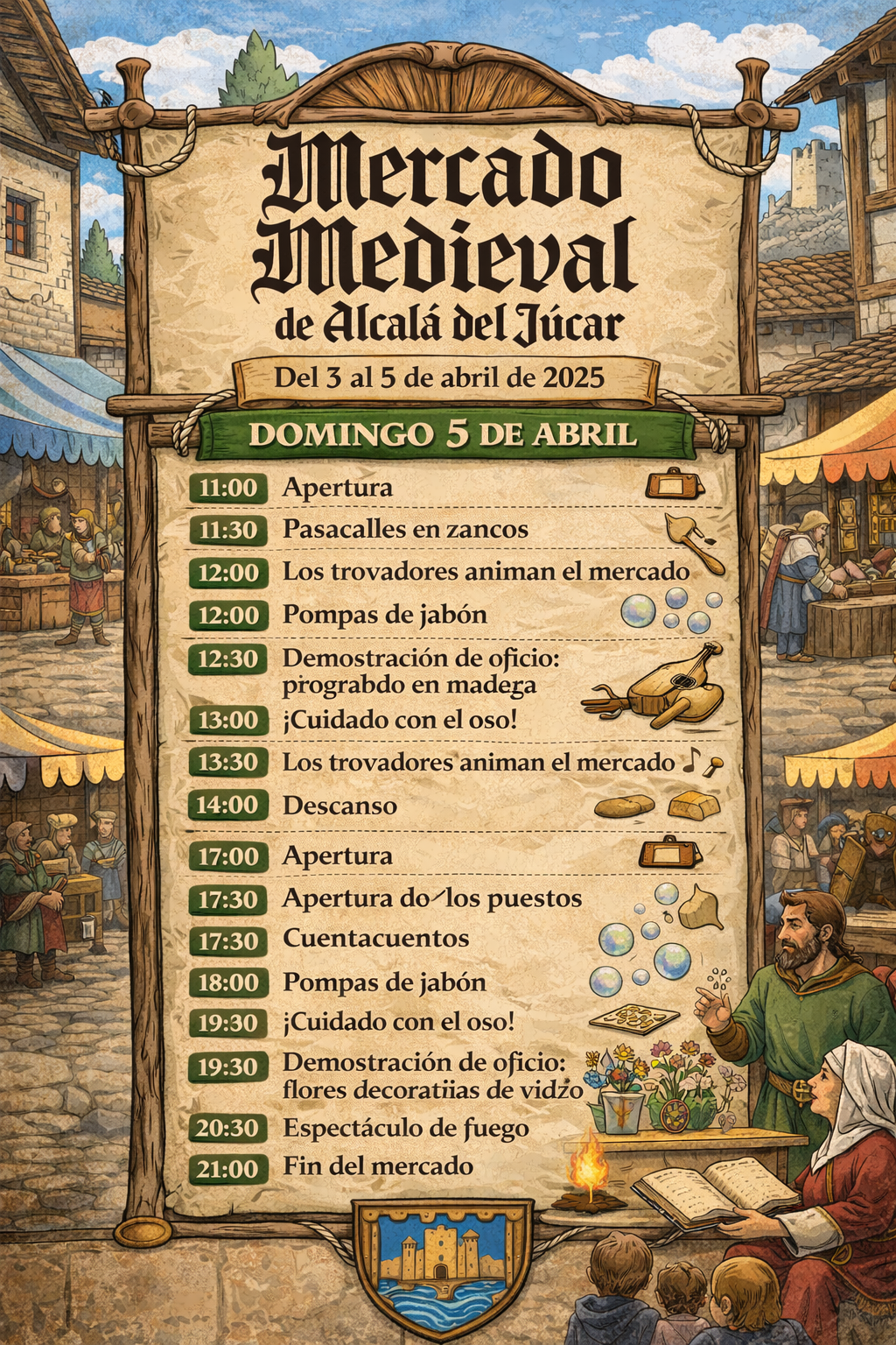 Programa actividades mercado medieval Alcalá del Júcar 2026