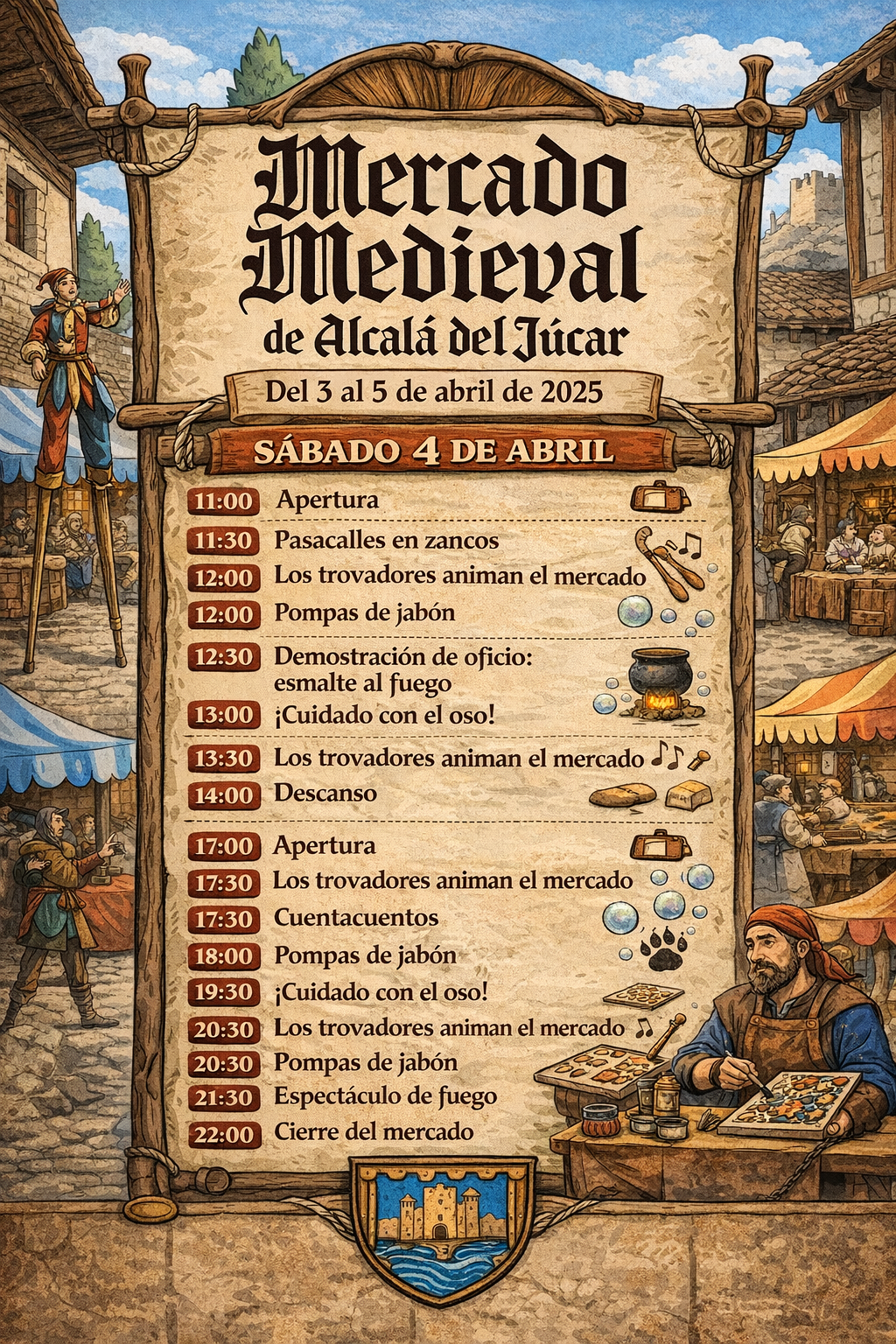 Programa actividades mercado medieval Alcalá del Júcar 2026