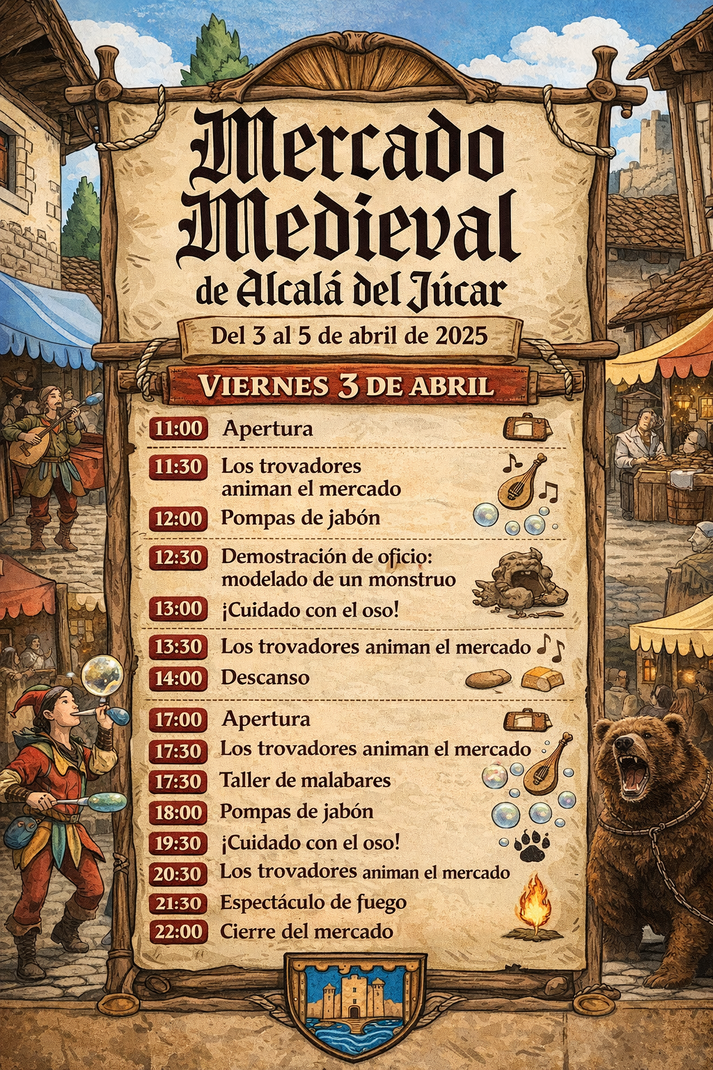 Programa actividades mercado medieval Alcalá del Júcar 2026