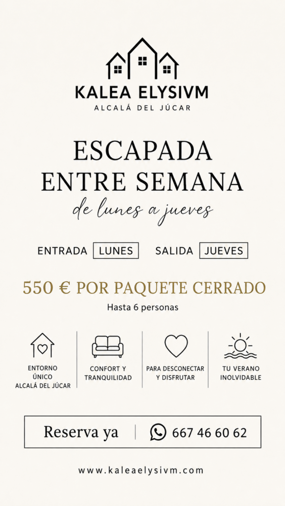 Precio de casas rurales en Alcalá del Júcar entre semana