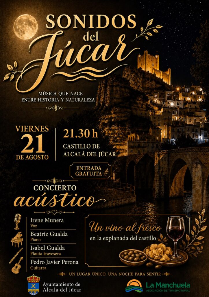 Cartel promoción evento sonido del Júcar en Alcalá del Júcar