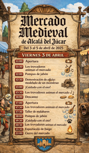 Programa actividades mercado medieval Alcalá del Júcar 2026